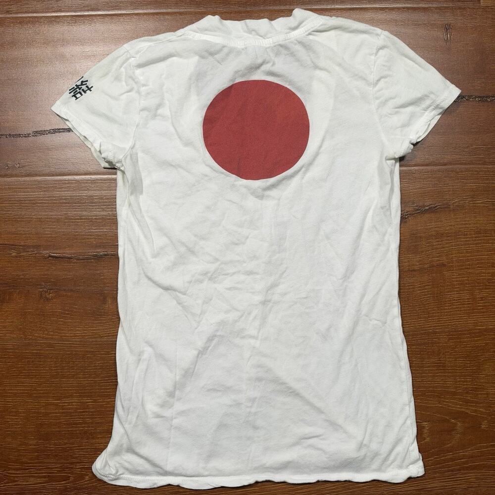 James Perse T Shirt Womens 0 XS White Japan Deep V Round Neck Cotton USA Rare